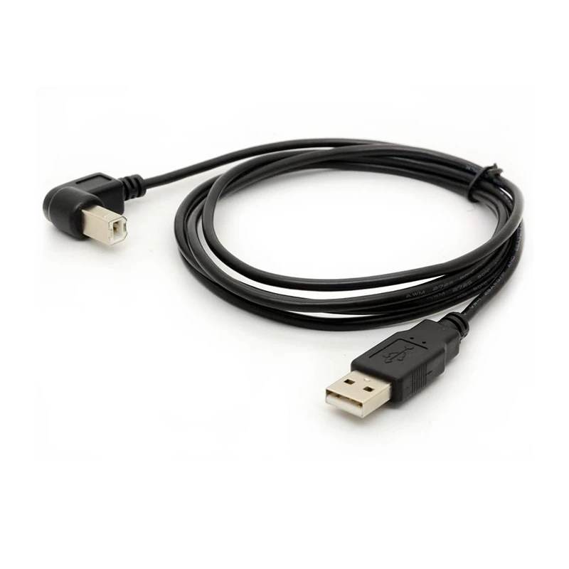 480Mbps USB 2.0 A Male to USB B Male Type Left Angle data cable