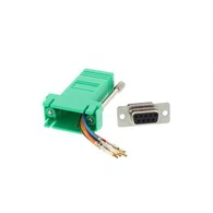 สีเขียว DB9 หญิงถึง RJ45 อะแดปเตอร์โมดูลาร์